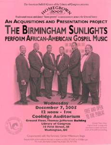The Birmingham Sunlights events flyer