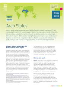 EFA global monitoring report, 2006: literacy for life; regional overview: Arab States; 2005