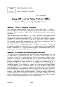 EUROPEAN COMMISSION BUREAU OF EUROPEAN POLICY ADVISERS ML, D/26, 4 May[removed]Group of Economic Policy Analysis (GEPA)