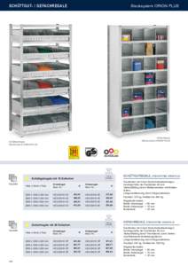 Schüttgut- / gefachregale  Stecksystem ORION PLUS Gefachregal, Stecksystem ORION PLUS