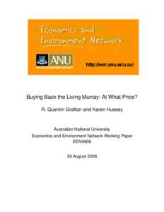Buying Back the Living Murray: At What Price