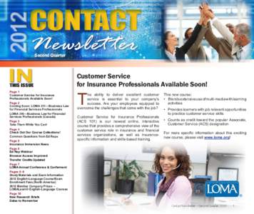 2012  CONTACT Newslet ter Second Quarter