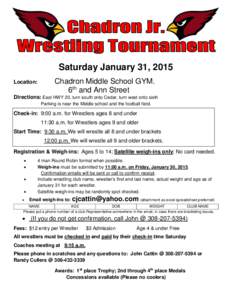 Saturday January 31, 2015 Location: Chadron Middle School GYM. 6th and Ann Street