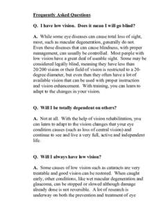 Macular degeneration / Low vision / Blindness / Eye disease / Prevention of Blindness Society of Metropolitan Washington / Vision loss / Ophthalmology / Vision / Health