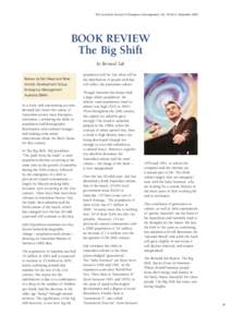 The Australian Journal of Emergency Management, Vol. 18 No 4. November[removed]BOOK REVIEW The Big Shift by Bernard Salt Review by Neil Head and Peter