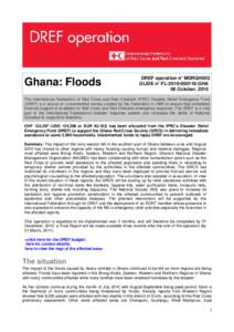 Ghana: Floods  DREF operation n° MDRGH003