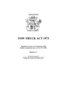 Accident Towing Services Act / Traffic law / Driving licence in Canada / Transport / Tow truck / Truck