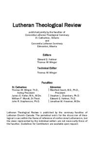 Paul Gerhardt / Concordia University / Lutheran Church–Canada / Lutheranism / Concordia Lutheran Theological Seminary / Hymn / Martin Luther / Evangelical Lutheran Hymn-Book / Christianity / Protestantism / Lutheran Church–Missouri Synod