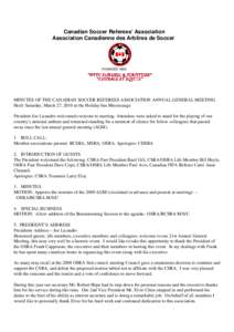 Canadian Soccer Referees’ Association Association Canadienne des Arbitres de Soccer