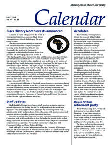 Calendar Metropolitan State University Feb. 7, 2014 Vol. 41 No. 48