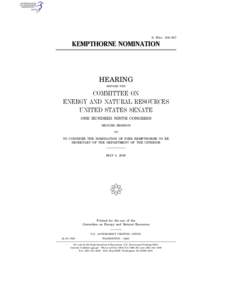 S. HRG. 109–507  KEMPTHORNE NOMINATION HEARING BEFORE THE