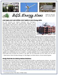 BGS Energy News  Volume V, Issue VI Nov. & Dec[removed]West Region and Local Utilities Work Together to Solve Energy Spike: