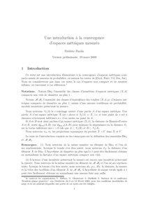 Une introduction à la convergence d’espaces métriques mesurés Frédéric Paulin