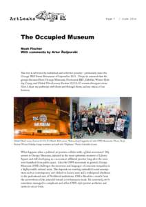 Page   / June 2014 The Occupied Museum Noah Fischer