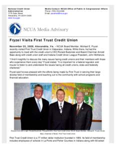 Fryzel Visits First Trust Credit Union