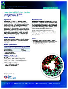 Cambridge Isotope Laboratories, Inc. isotope.com Product Data Sheet  Heavy-Labeled MS Protein Standard