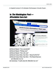 Volume 13, Issue 3  An Integrated Curriculum For The Washington Post Newspaper In Education Program In The Washington Post — Affordable Care Act