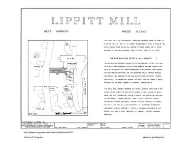 Lippitt Mill, 825 Main Street, West Warwick, Kent County, RI.