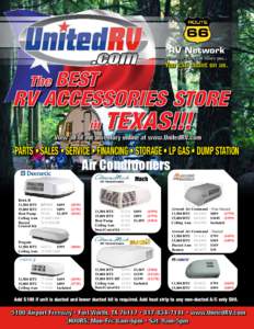 Technology / Recreational vehicle / Awning / DirecTV / Dometic / British thermal unit / Dish Network / Towing / Bell TV / Electronic engineering / Satellite television / Electronics