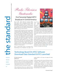 News from ATSC, Volume Seven, Issue Two, July[removed]the standard Advanced Television Systems