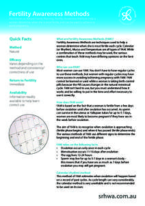 Method Natural Efficacy Varies depending on the method and consistency/ correctness of use