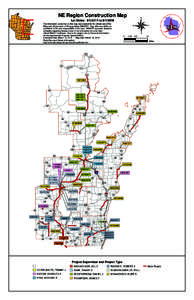 NE Region construction map and reportState projects