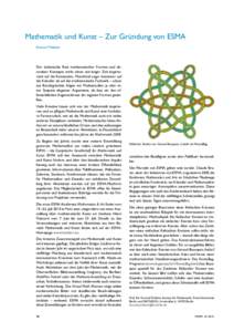 Mathematik und Kunst – Zur Gründung von ESMA Konrad Polthier Der ästhetische Reiz mathematischer Formen und abstrakter Konzepte wirkt schon seit langer Zeit inspirierend auf die Kunstszene. Manchmal sogar intensiver 