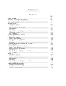 2014 Explanatory Notes Agricultural Marketing Service Table of Contents Page Purpose Statement ….. ................................................................................................................