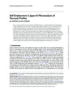 Social Science Japan Journal Vol. 16, No. 1, pp 1–[removed] ﻿ doi:[removed]ssjj/jys023  Self-Employment in Japan: A Microanalysis of