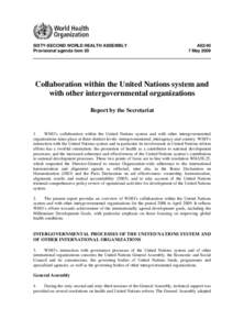 Development / International Public Sector Accounting Standards / Reform of the United Nations / United Nations System / Resident Coordinator / World Health Organization / Outline of the United Nations / Office of the United Nations High Commissioner for Human Rights / United Nations / United Nations Development Group / United Nations reform