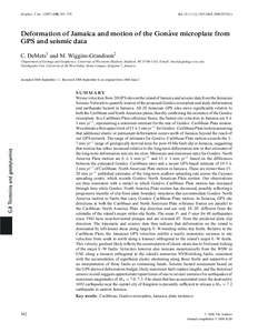 Geophys. J. Int[removed], 362–378  doi: [removed]j.1365-246X[removed]x Deformation of Jamaica and motion of the Gonˆave microplate from GPS and seismic data