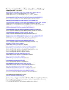 The Great Transition: Shifting from Fossil Fuels to Solar and Wind Energy Supporting Data - Wind Power World Cumulative Installed Wind Power Capacity and Net Annual Addition, GRAPH: World Cumulative Installed W