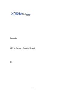 Romania  VET in Europe – Country Report 2011