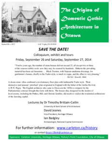 The Origins of Domestic Gothic Architecture in Ottawa Earnscliffe c.1872