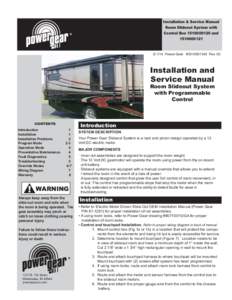 Installation & Service Manual Room Slideout System with Control Box[removed]and[removed]  © 1/14 Power Gear #[removed]Rev. 0C
