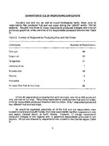 CHARACTERISTICS OF RESPONDING EMPLOYERS Including fruit and nut, as well as mixed horticultural farms, there were 98 respondents that produced fruit and nut crops during the[removed]and/or[removed]seasons. Roughly two-th