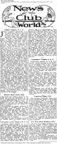 News of the Club World The Washington Post); Jun 4, 1916; ProQuest Historical Newspapers The Washington Postpg. ES14 Reproduced with permission of the copyright owner. Further reproduction prohi