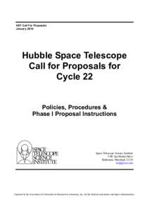 cp.book Page i Monday, January 6, 2014 4:23 PM  HST Call For Proposals January[removed]Hubble Space Telescope