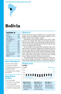 ©Lonely Planet Publications Pty Ltd  Bolivia La Paz.............................178 Tiwanaku........................192 Lake Titicaca..................192