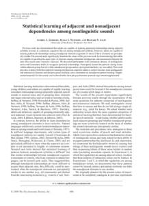 Psychonomic Bulletin & Review 2009, 16 (3), [removed]doi:[removed]PBR[removed]Statistical learning of adjacent and nonadjacent dependencies among nonlinguistic sounds