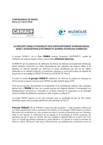 Communiqué Groupe CANAL+