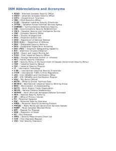 ISM Abbreviations and Acron...