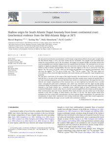 Shallow origin for South Atlantic Dupal Anomaly from lower continental crust: Geochemical evidence from the Mid-Atlantic Ridge at 26°S