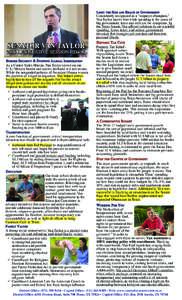 SENATOR VAN TAYLORLEGISLATIVE SESSION RECAP Border Security & Stopping Illegal Immigration As a United States Marine, Van Taylor served on our U.S./ Mexico border and knows firsthand it is not secure.