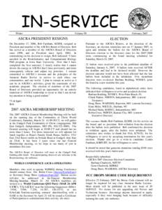 IN-SERVICE Winter Volume 99  February 2007
