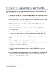 Section 4(f) Evaluation Requirements