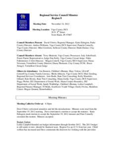 Regional Service Council Minutes Region 8 Meeting Date: November 14, 2012