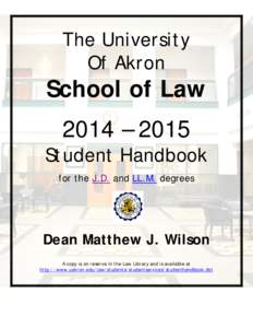The University Of Akron School of Law 2014 – 2015