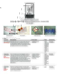 www.theabbeystudio.com Ten Accord Pond Drive, Hingham, MACalligraphy, Manuscript Gilding and Related Courses - Autumn9000