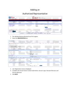 Adding Authorized Representative